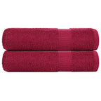 Vidaxl badhanddoeken frogn 2 st 100x150 cm 360 g m² bordeaux