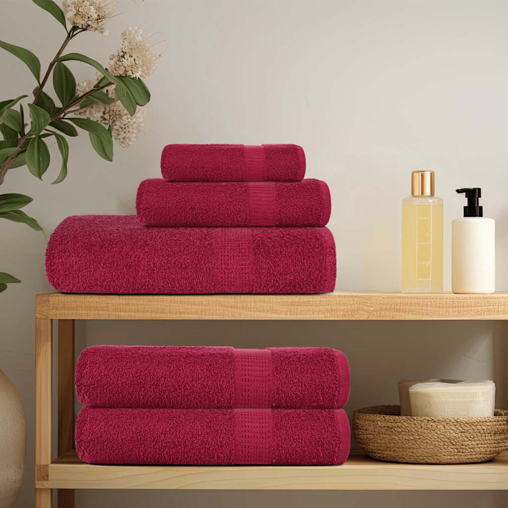 Vidaxl badhanddoeken frogn 2 st 100x150 cm 360 g m² bordeaux