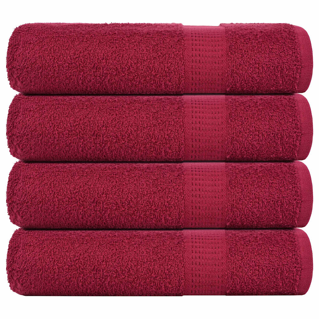 Vidaxl badhanddoeken frogn 4 st 100x150 cm 360 g m² bordeaux