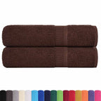 Vidaxl douchehanddoeken frogn 2 st 70x140 cm 360 g m² bruin