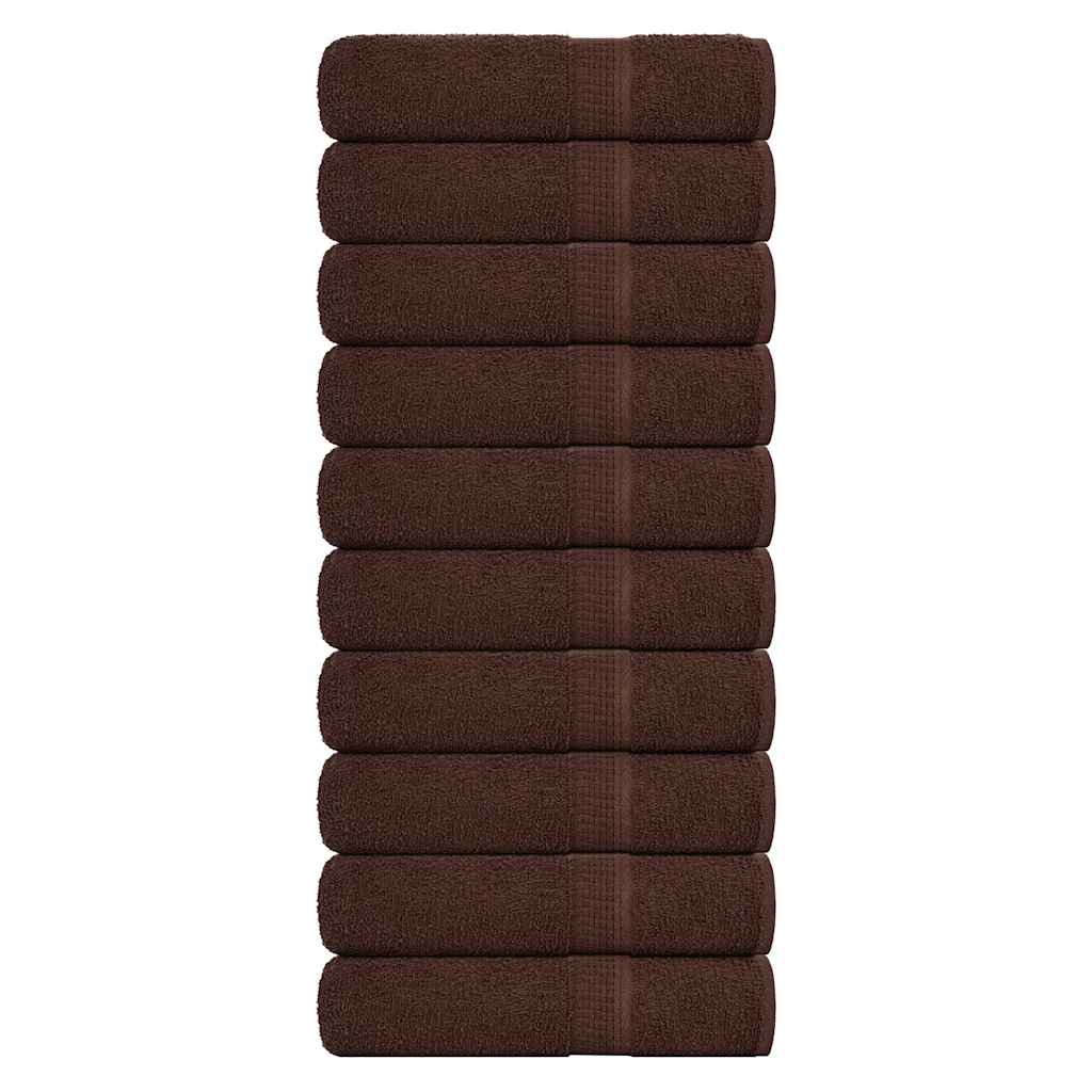 Vidaxl douchehanddoeken frogn 10 st 70x140 cm 360 g m² bruin