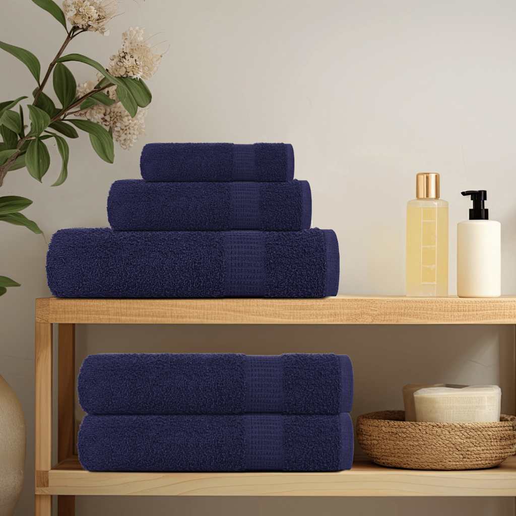 Vidaxl washandjes frogn 4 st 30x30 cm 360 g m² marineblauw