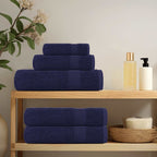 Vidaxl washandjes frogn 4 st 30x30 cm 360 g m² marineblauw