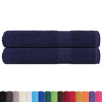 Vidaxl saunahanddoeken frogn 2 st 80x200 cm 360 g m² marineblauw