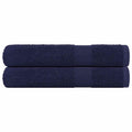 Vidaxl handdoeken frogn 2 st 100x200 cm 360 g m² marineblauw