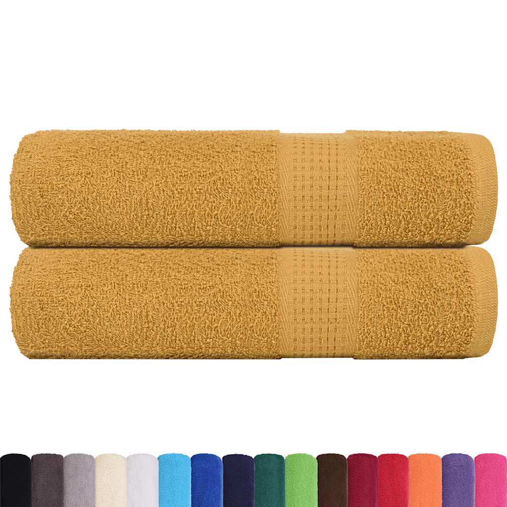 Vidaxl handdoeken frogn 2 st 50x100 cm 360 g m² goud