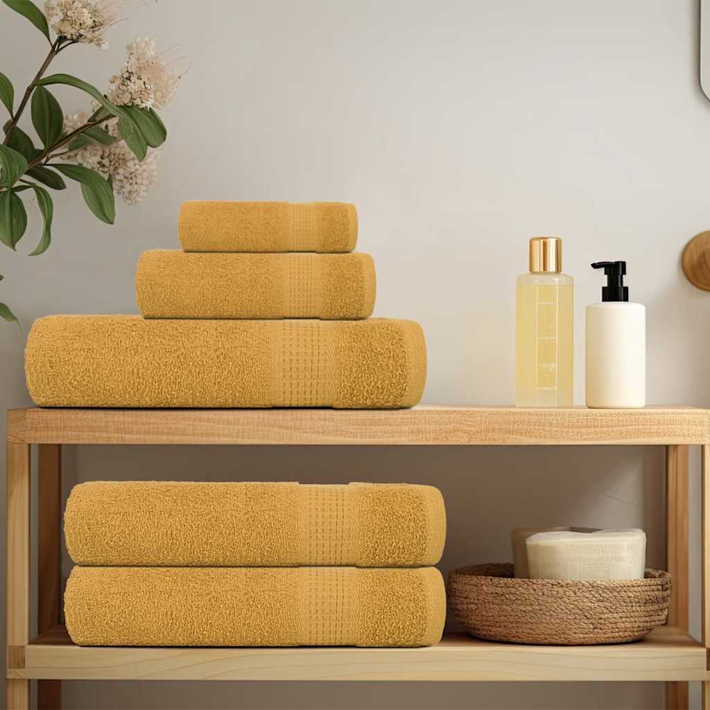 Vidaxl handdoeken frogn 2 st 50x100 cm 360 g m² goud