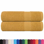 Vidaxl douchehanddoeken frogn 2 st 70x140 cm 360 g m² goud