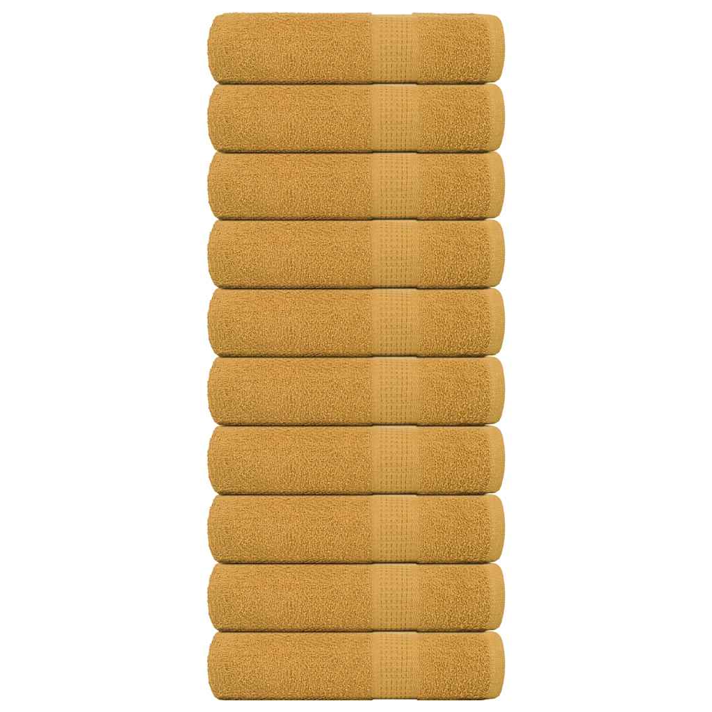 Vidaxl douchehanddoeken frogn 10 st 70x140 cm 360 g m² goud