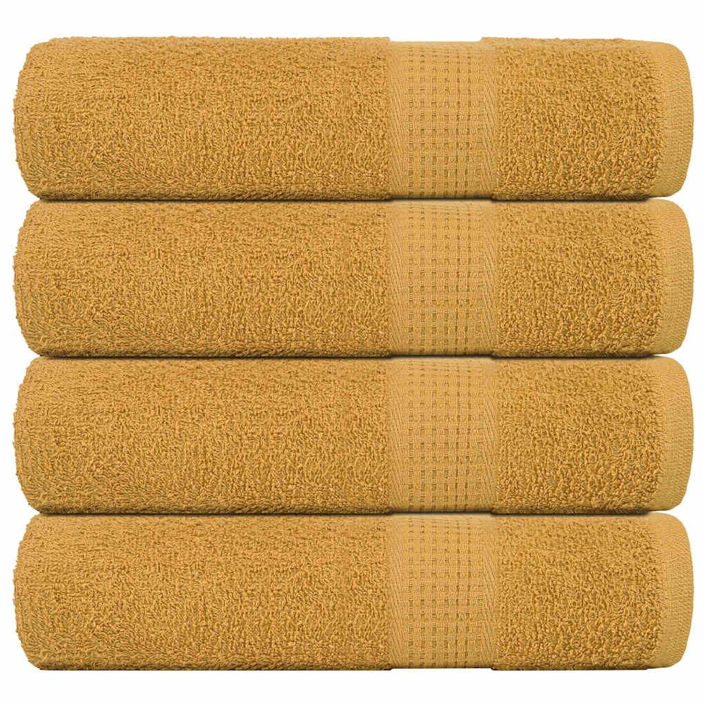 Vidaxl badhanddoeken frogn 4 st 100x150 cm 360 g m² goud