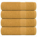 Vidaxl badhanddoeken frogn 4 st 100x150 cm 360 g m² goud