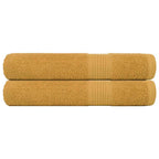 Vidaxl handdoeken frogn 2 st 100x200 cm 360 g m² goud