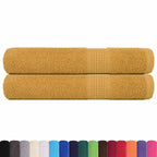 Vidaxl handdoeken frogn 2 st 100x200 cm 360 g m² goud