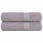 Vidaxl douchehanddoeken frogn 2 st 70x140 cm 360 g m² grijs