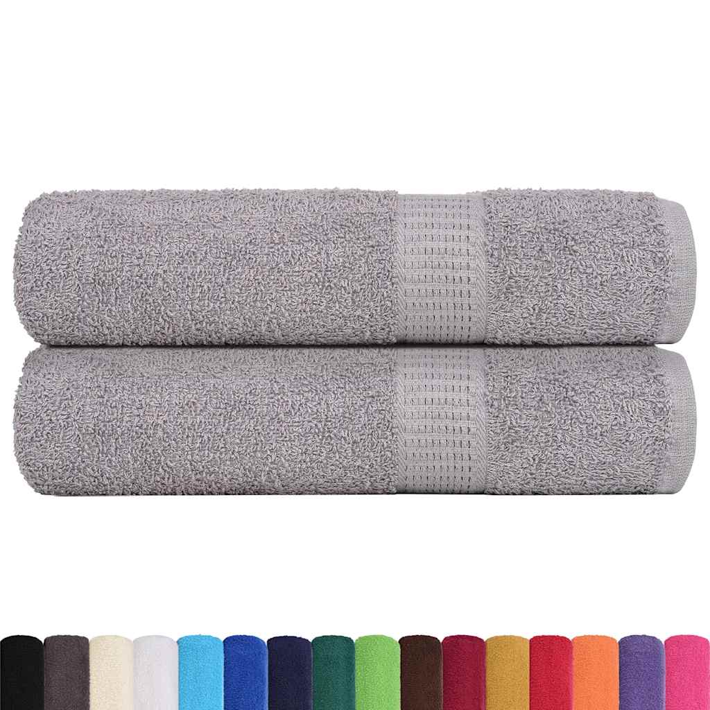 Vidaxl douchehanddoeken frogn 2 st 70x140 cm 360 g m² grijs