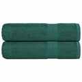 Vidaxl handdoeken 2 st 50x100 cm 360 g m² 100% katoen groen