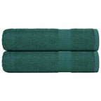 Vidaxl badhanddoeken 2 st 100x150 cm 360 g m² 100% katoen groen