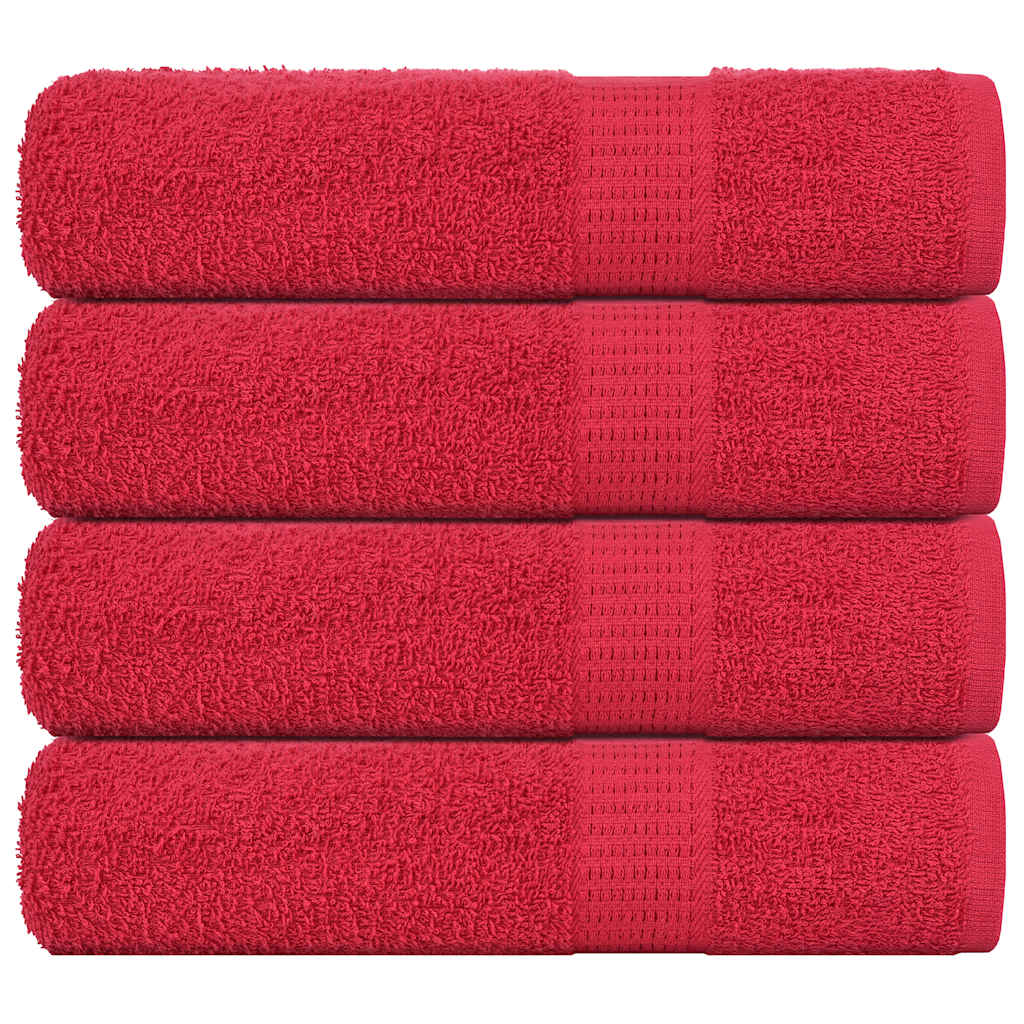 Vidaxl badhanddoeken frogn 4 st 100x150 cm 360 g m² rood