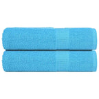 Vidaxl douchehanddoeken frogn 2 st 70x140 cm 360 g m² turquoise