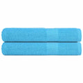Vidaxl handdoeken frogn 2 st 100x200 cm 360 g m² turquoise