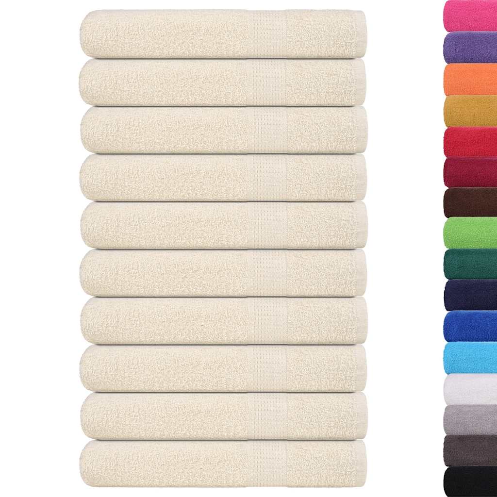 Vidaxl handdoeken frogn 10 st 100x200 cm 360 g m² crème