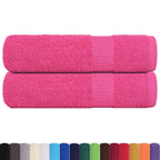 Vidaxl douchehanddoeken frogn 2 st 70x140 cm 360 g m² roze