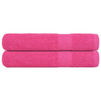 Vidaxl handdoeken frogn 2 st 100x200 cm 360 g m² roze