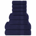 Vidaxl 8-delige handdoekenset frogn 360 g m² marineblauw