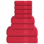 Vidaxl 8-delige handdoekenset frogn 360 g m² rood