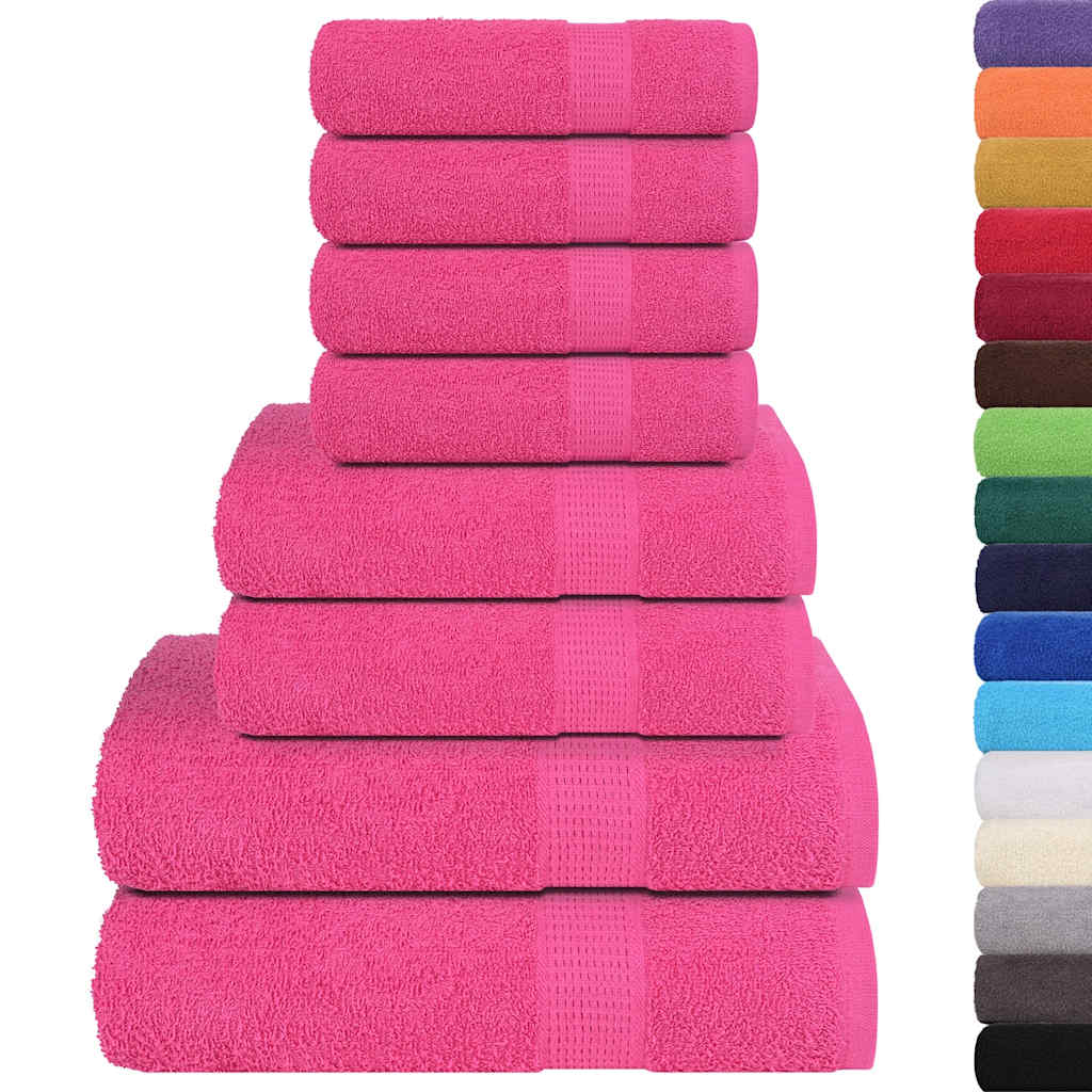 Vidaxl 8-delige handdoekenset frogn 360 g m² roze