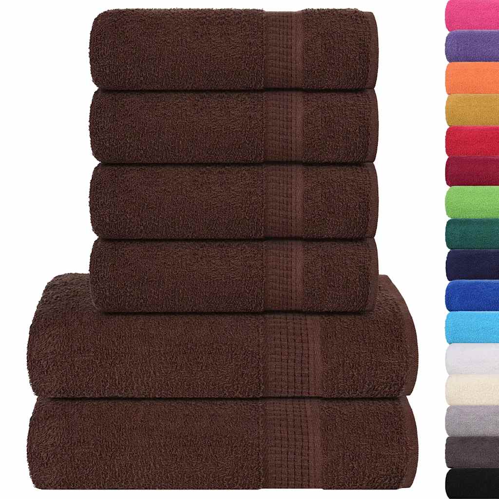 Vidaxl 6-delige handdoekenset frogn 360 g m² bruin