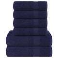 Vidaxl 6-delige handdoekenset frogn 360 g m² marineblauw