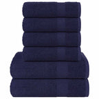Vidaxl 6-delige handdoekenset frogn 360 g m² marineblauw