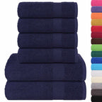 Vidaxl 6-delige handdoekenset frogn 360 g m² marineblauw