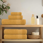 Vidaxl 6-delige handdoekenset frogn 360 g m² goud