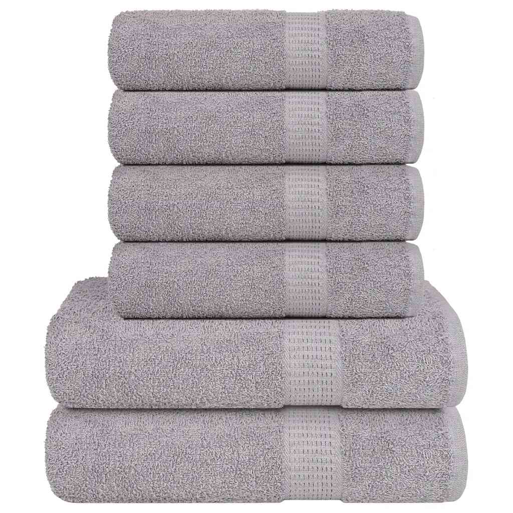 Vidaxl 6-delige handdoekenset frogn 360 g m² grijs