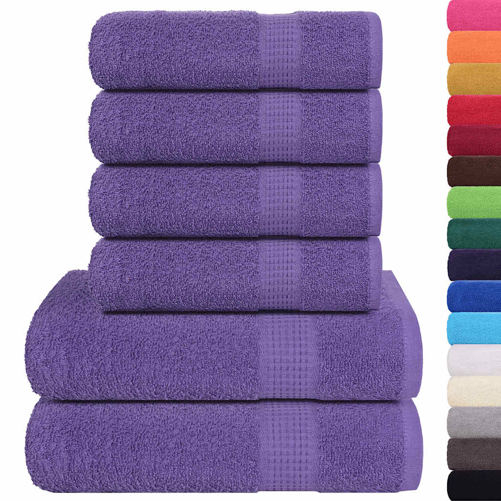 Vidaxl 6-delige handdoekenset frogn 360 g m² paars