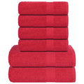 Vidaxl 6-delige handdoekenset frogn 360 g m² rood