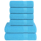 Vidaxl 6-delige handdoekenset frogn 360 g m² turquoise