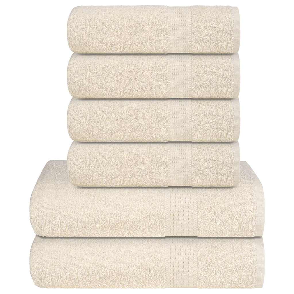 Vidaxl 6-delige handdoekenset frogn 360 g m² crème