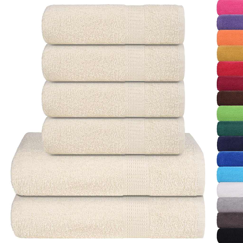 Vidaxl 6-delige handdoekenset frogn 360 g m² crème