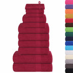 Vidaxl 12-delige handdoekenset frogn 360 g m² bordeaux