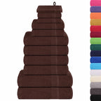 Vidaxl 12-delige handdoekenset frogn 360 g m² bruin