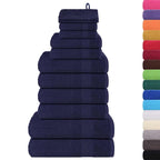 Vidaxl 12-delige handdoekenset frogn 360 g m² marineblauw