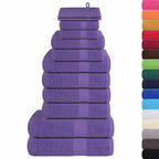 Vidaxl 12-delige handdoekenset frogn 360 g m² paars
