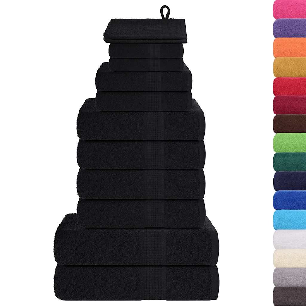 Vidaxl 12-delige handdoekenset frogn 360 g m² zwart