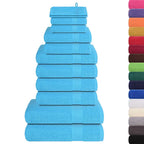 Vidaxl 12-delige handdoekenset frogn 360 g m² turquoise