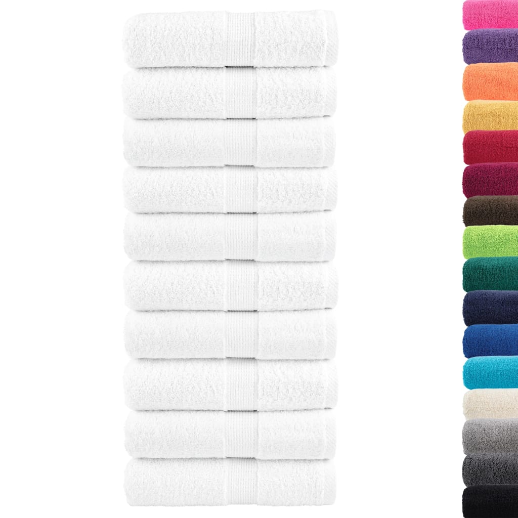 Vidaxl premium washandjes solund 10 stuks 30x30 cm 600 g m² wit
