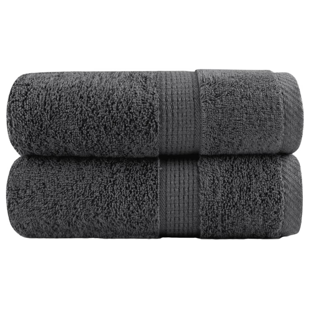 Vidaxl premium washandjes solund 2 stuks antraciet 30x30 cm 600 g m²