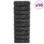 Vidaxl premium washandjes solund 50 stuks antraciet 30x30cm 600 g m²